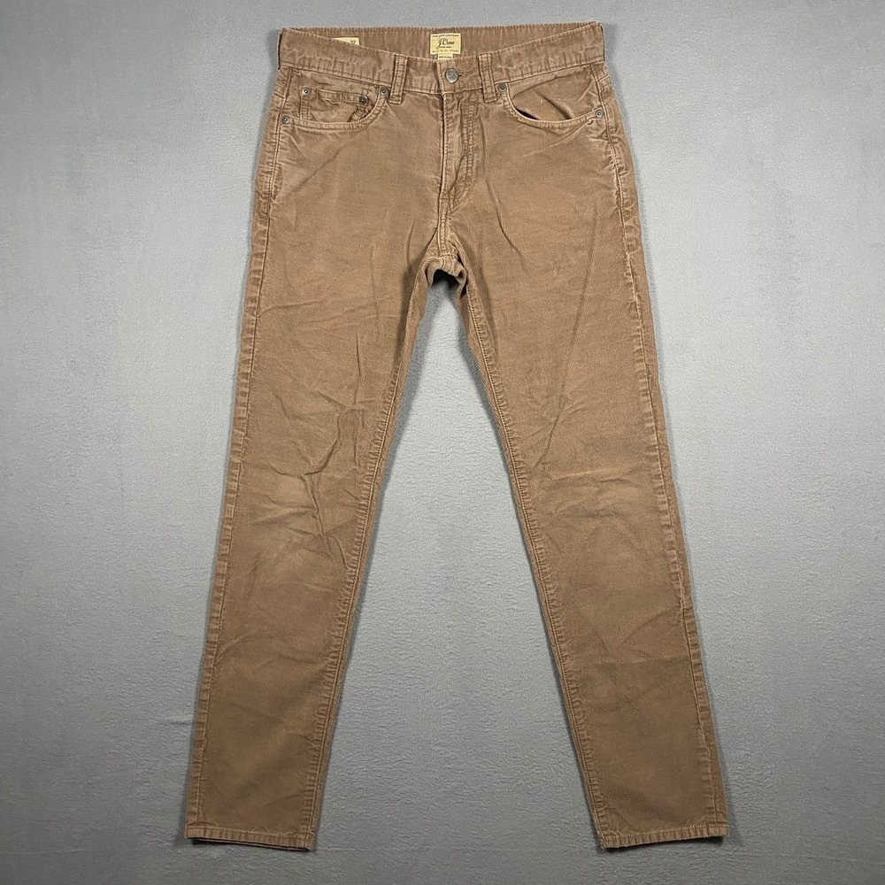 J.Crew 484 Slim Fit Corduroy Pants Mens 28x32 Tan Brown